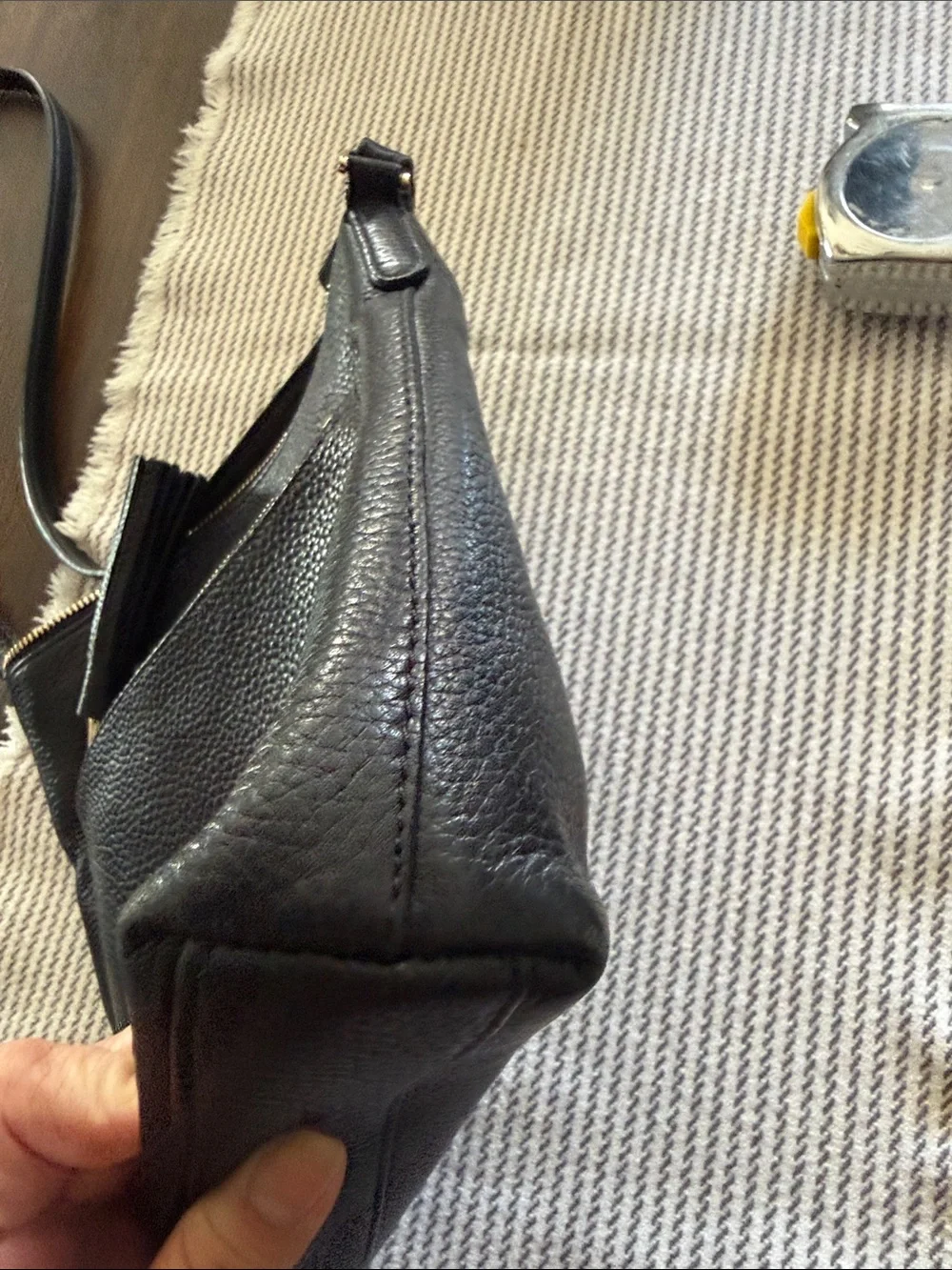 kate spade Black Pebbled Leather Tassel Crossbody Bag